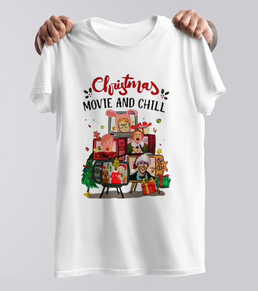Christmas Movie And Chill Characters TV Holiday Icons T-Shirt
