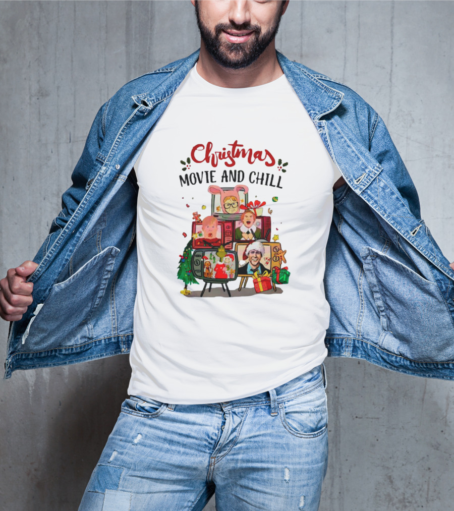 Christmas Movie And Chill Characters TV Holiday Icons T-Shirt