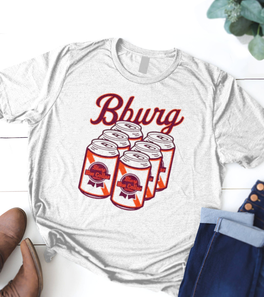 Bburg Blue Collar Football Cans T-Shirt