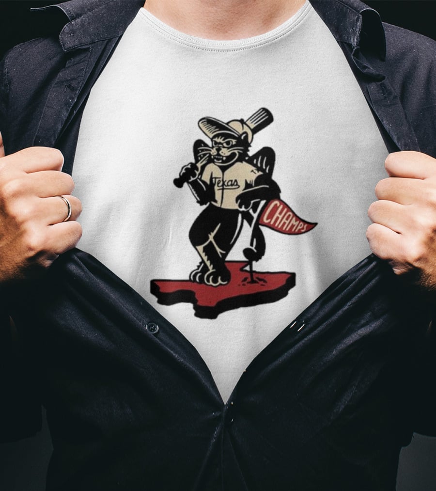 Texas Champs Bisonball Mascot Victory T-Shirt