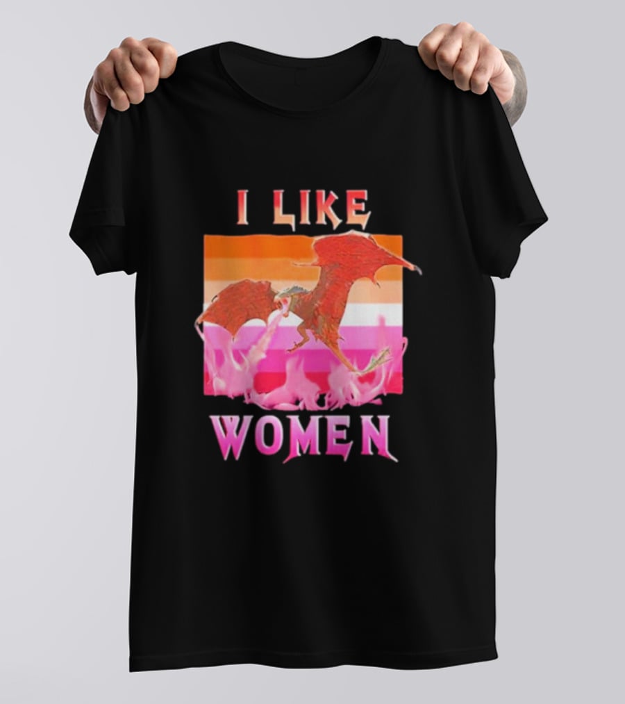 I Like Women Dragon Lesbian Flag T-Shirt