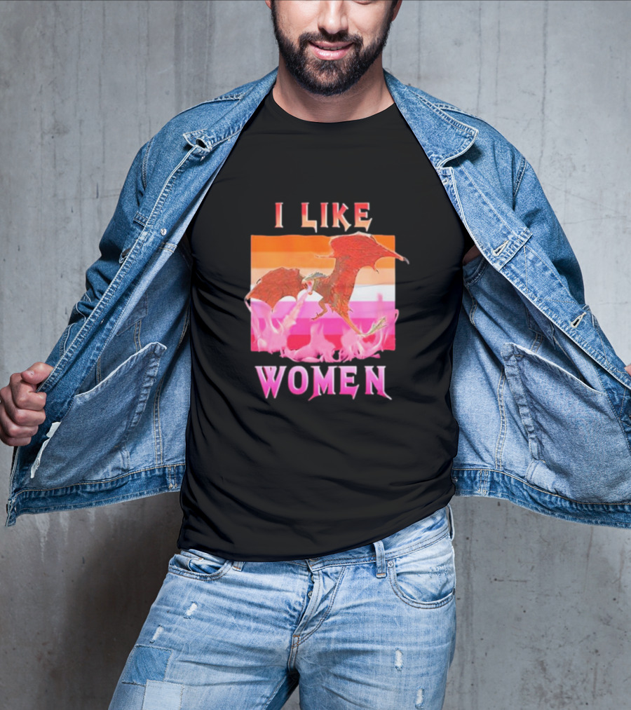 I Like Women Dragon Lesbian Flag T-Shirt