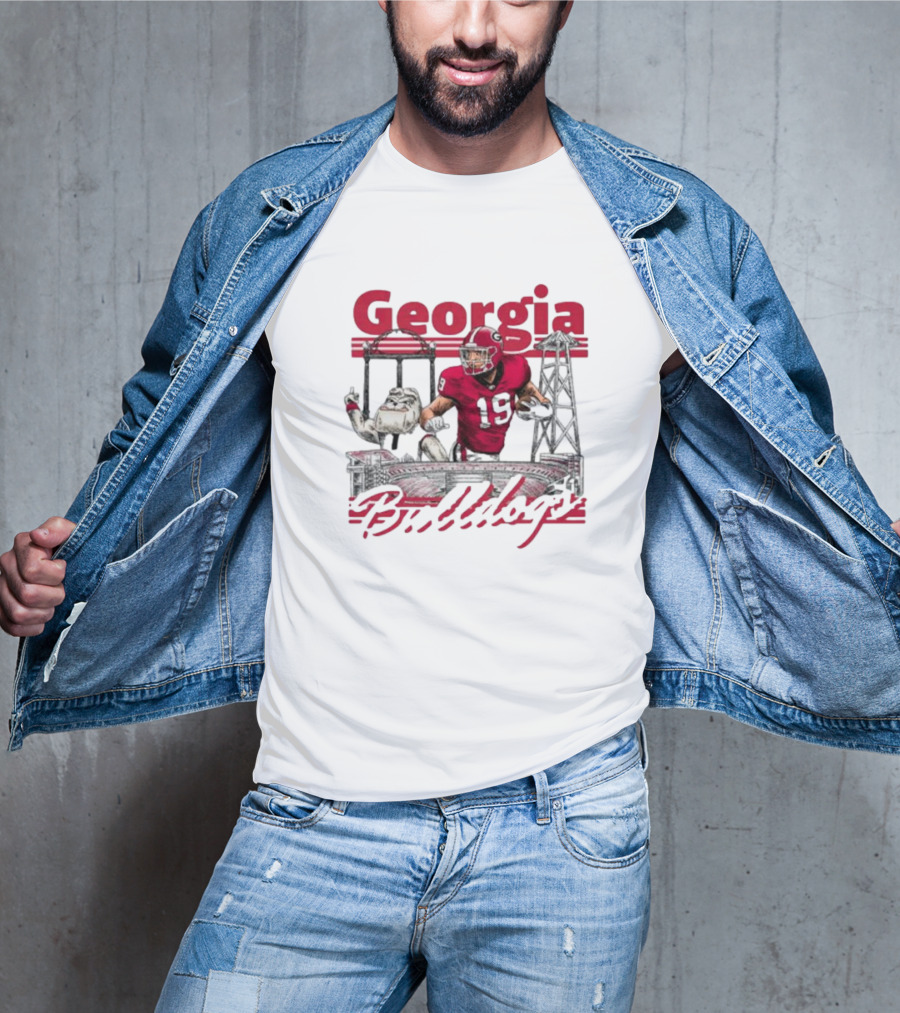 Georgia Bulldogs Brock Bowers Sanford Stadium Collegiate Landmarks T-Shirt