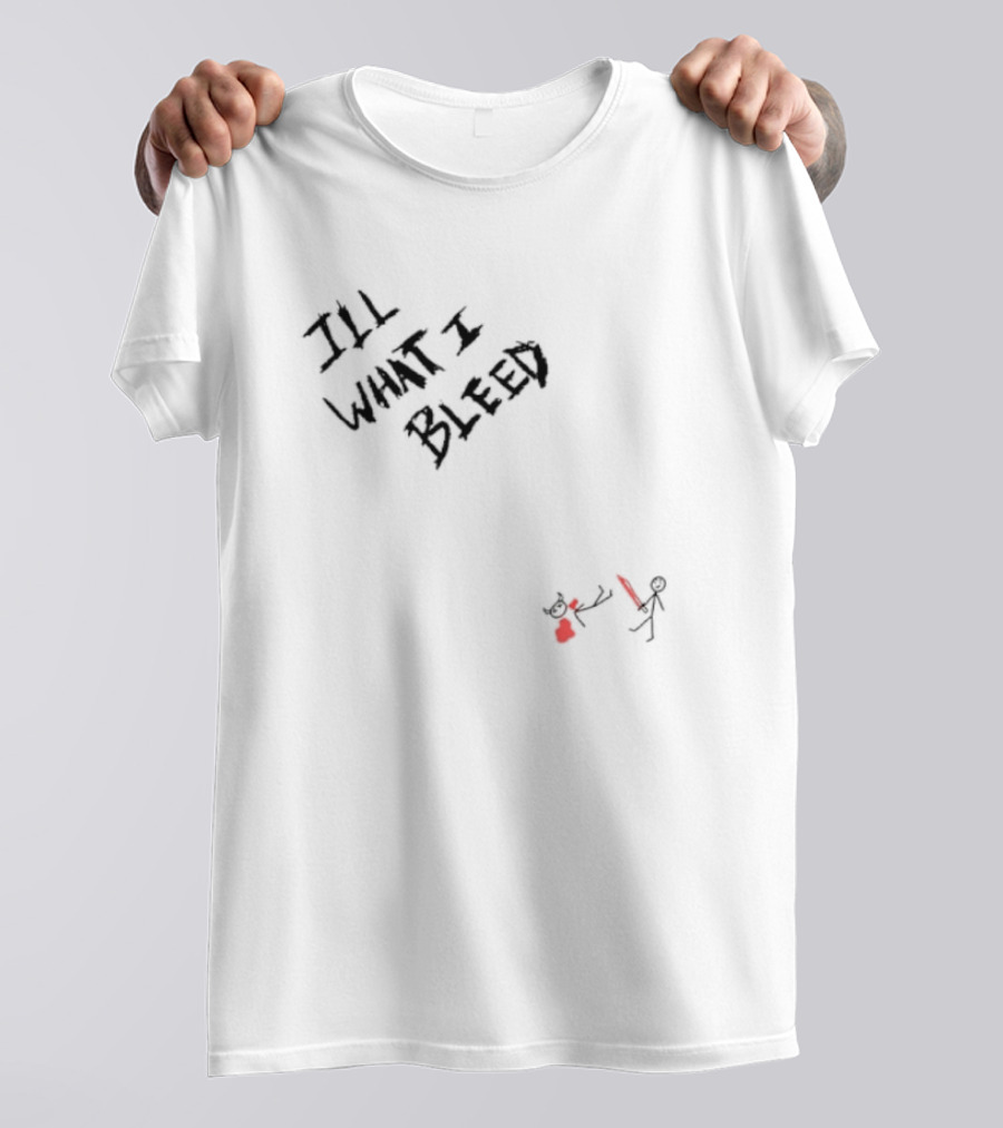 ILL What I Bleed Stick Figure Duel With Red Sword And Demon T-Shirt