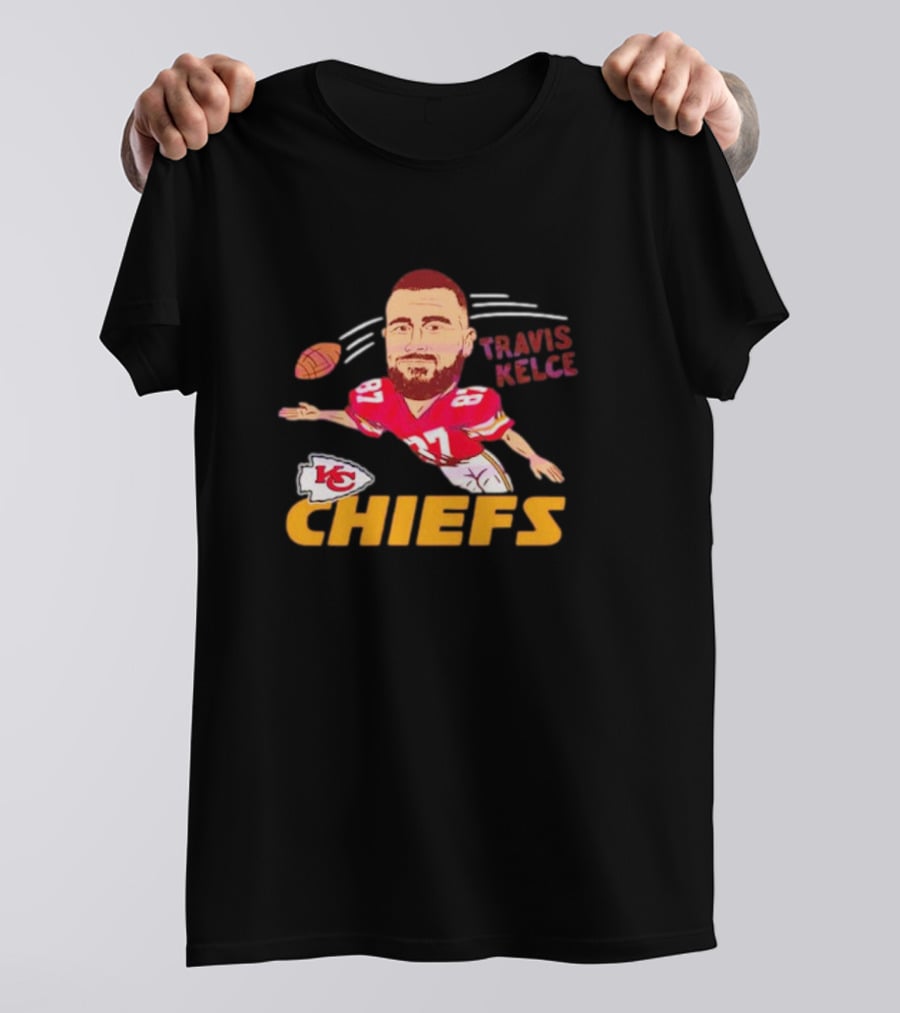 Travis Kelce Kansas City Chiefs Football Cartoon T-Shirt
