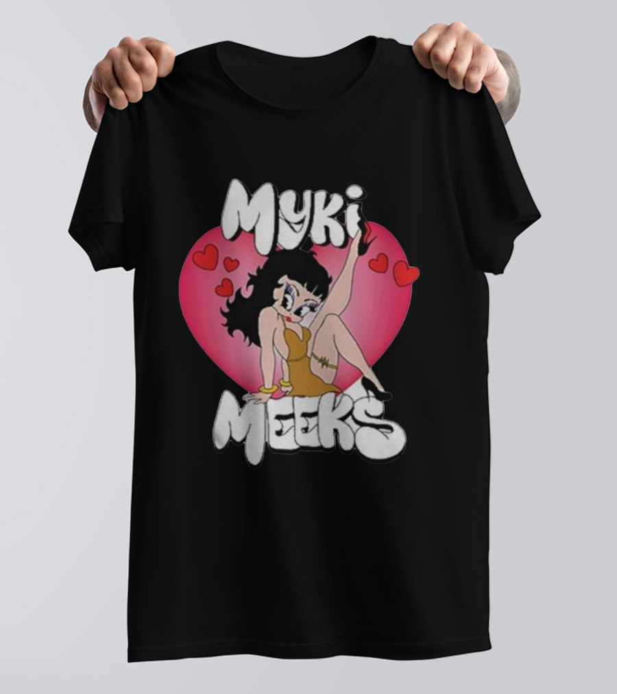 Myki Meeks Heart Cartoon Character With Hearts T-Shirt