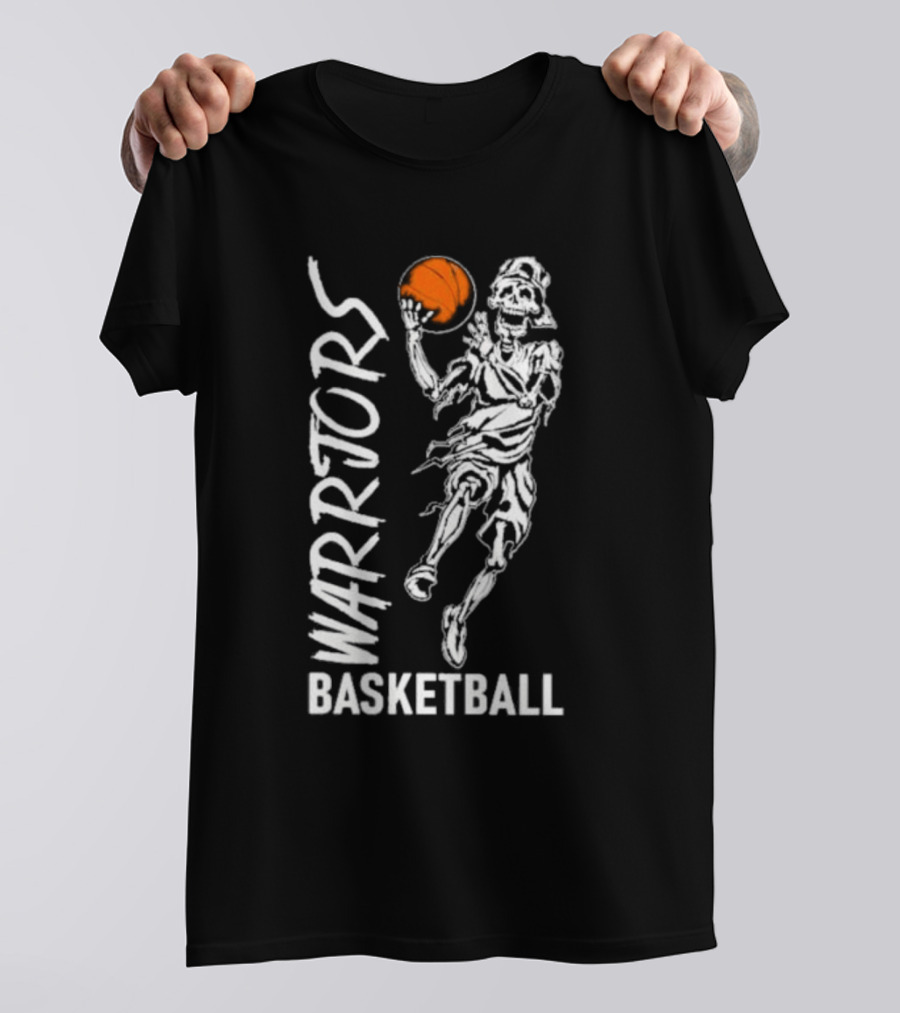 Warriors Skeleton Basketball Player Holding Ball T-Shirt