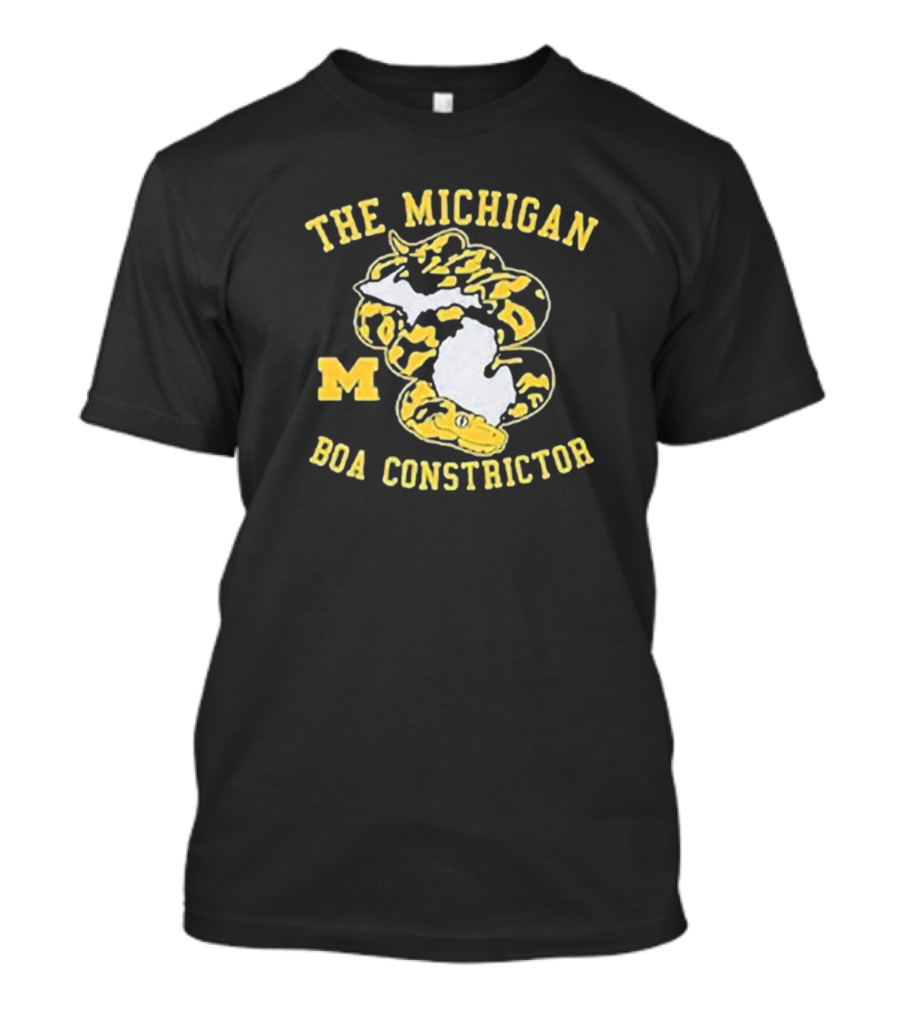 The Michigan Boa Constrictor Football M Logo Yellow Snake Map T-Shirt