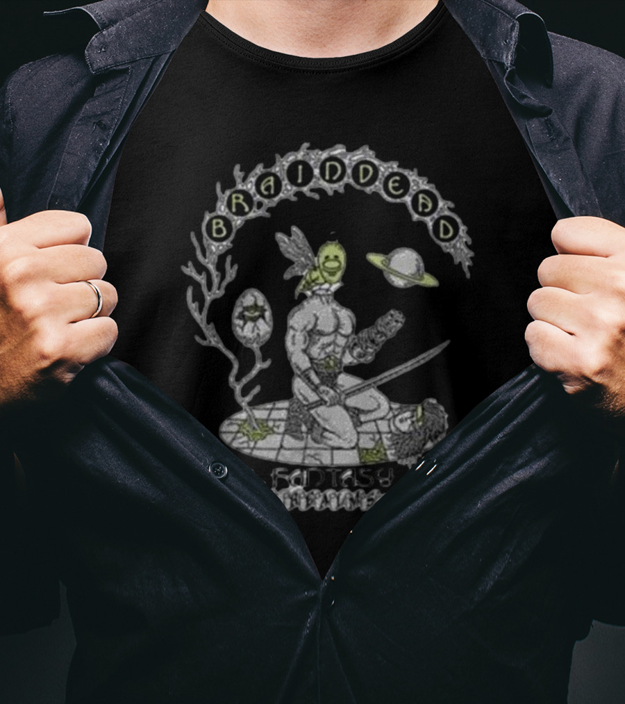 Braindead Fantasy Surreal Warrior Realm T-Shirt