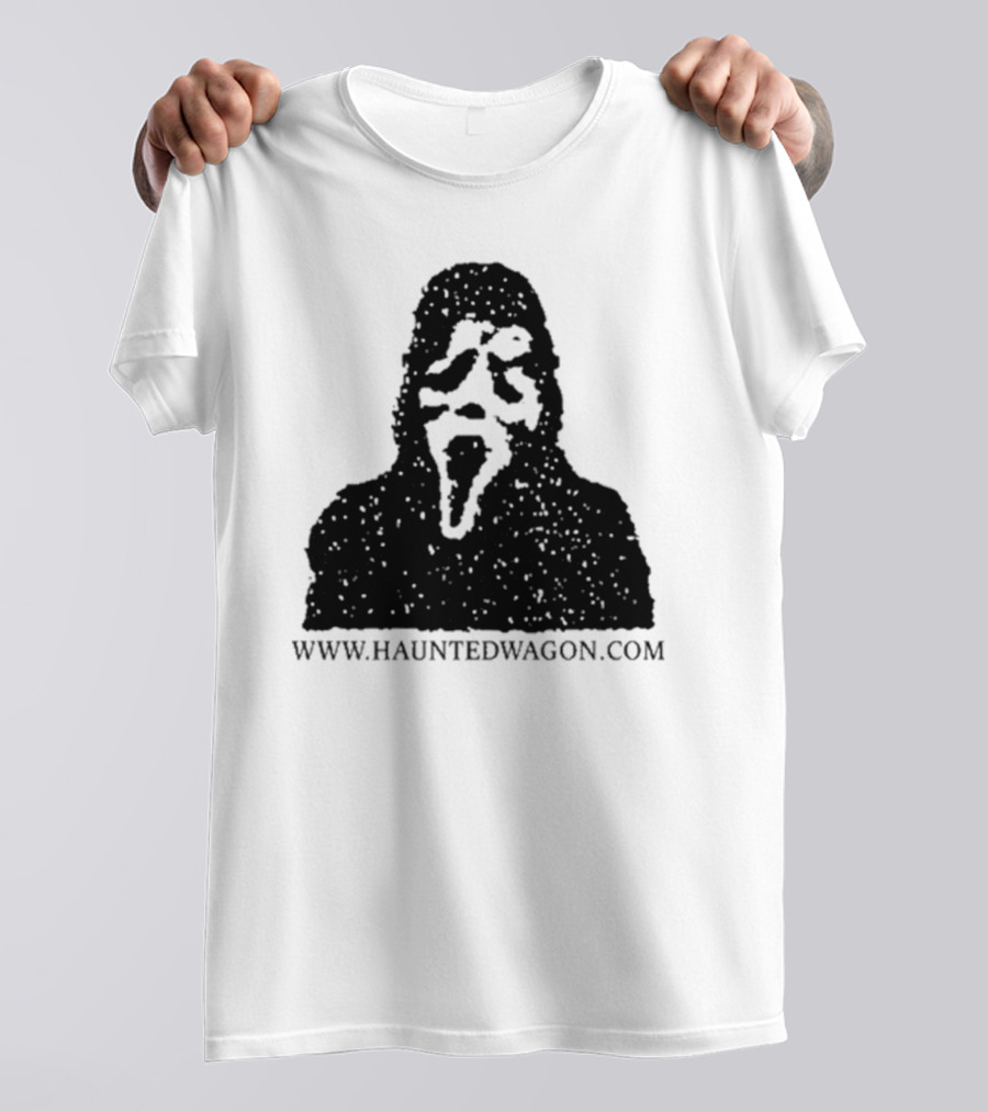 Onlineceramics Haunted Wagon Scream Mask Silhouette Www.hauntedwagon.com T-Shirt