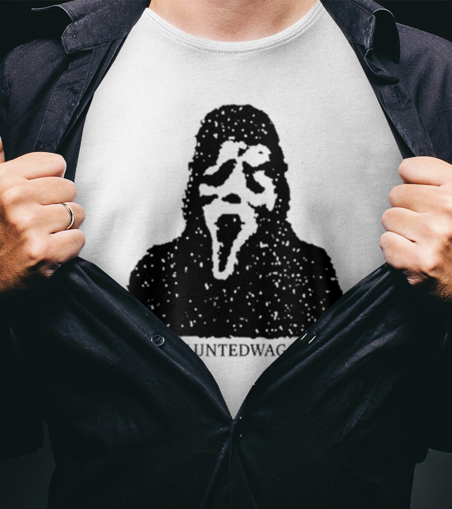 Onlineceramics Haunted Wagon Scream Mask Silhouette Www.hauntedwagon.com T-Shirt