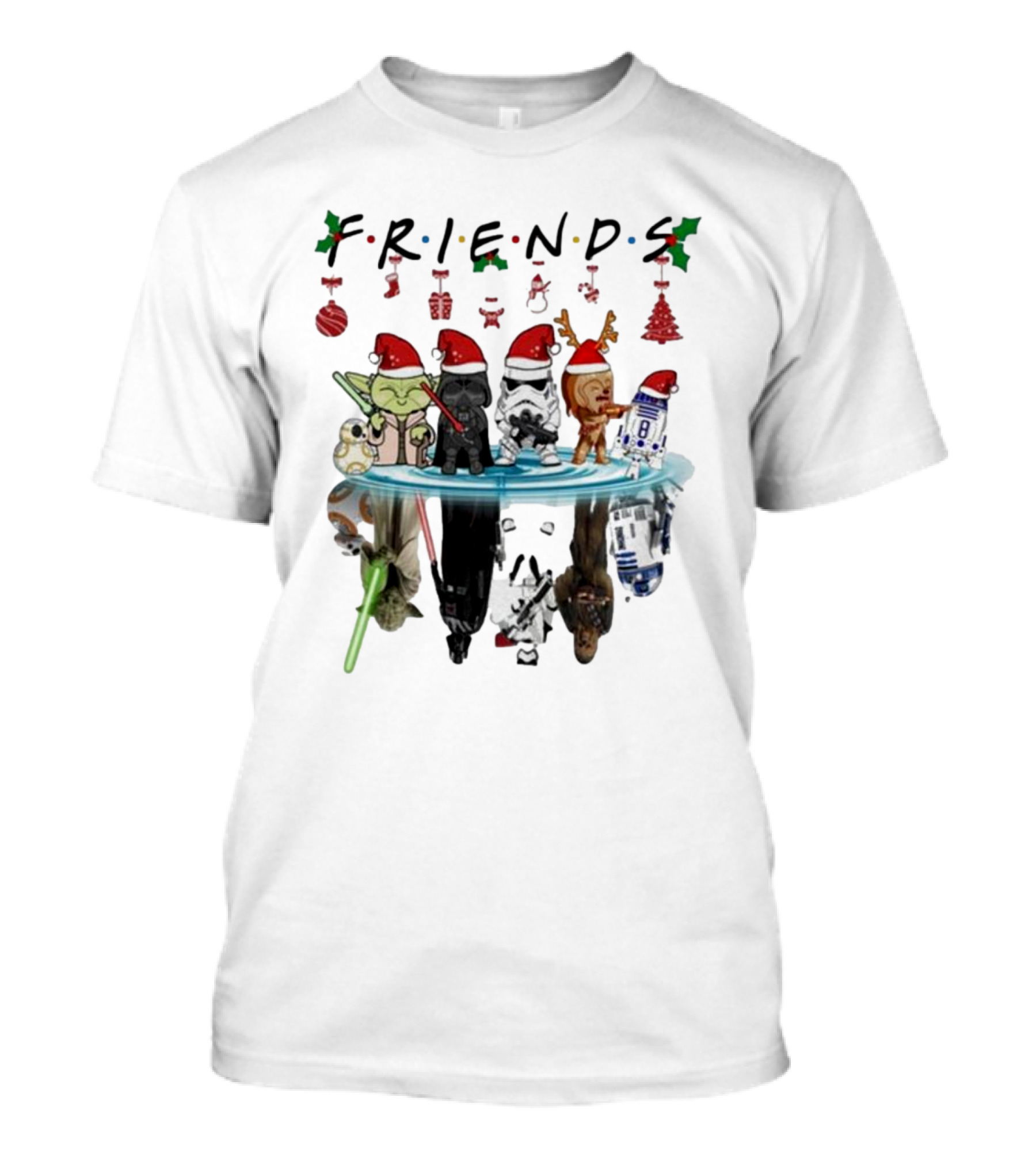 Friends Christmas Star Wars Characters Holiday Special T-Shirt