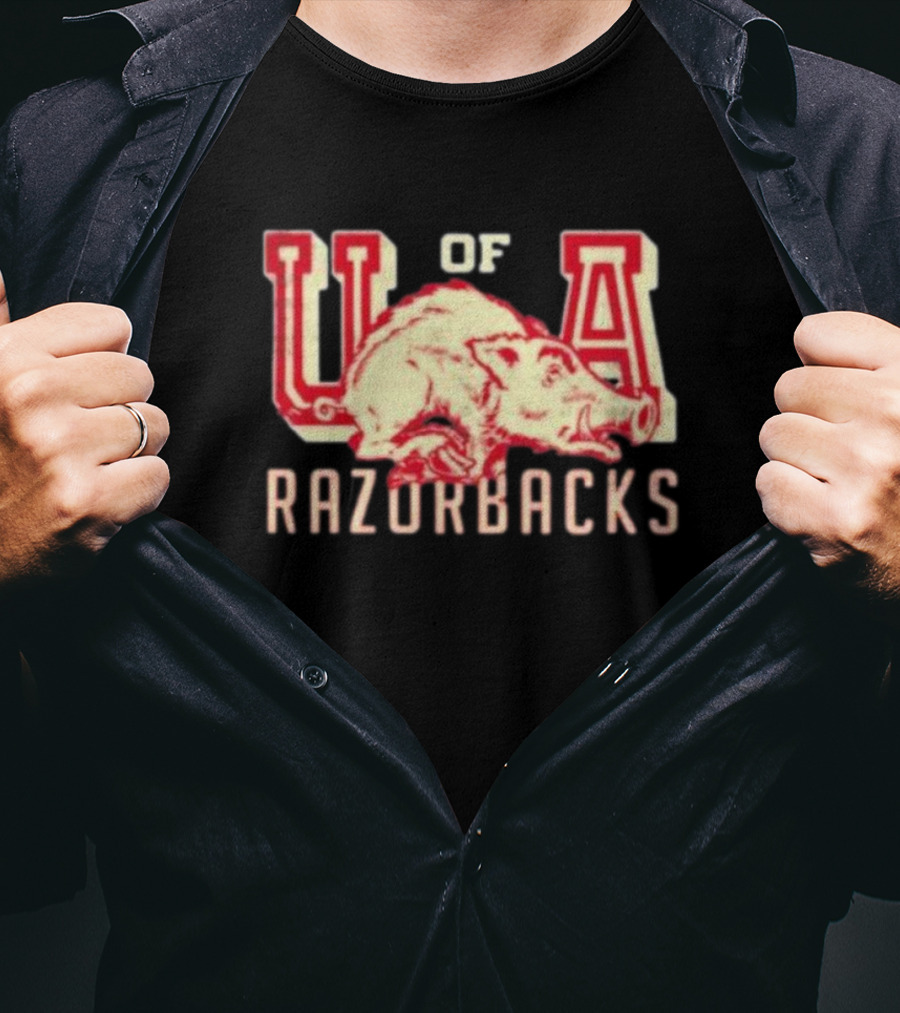 U Of A Razorbacks Retro Script University Of Arkansas Vault T-Shirt