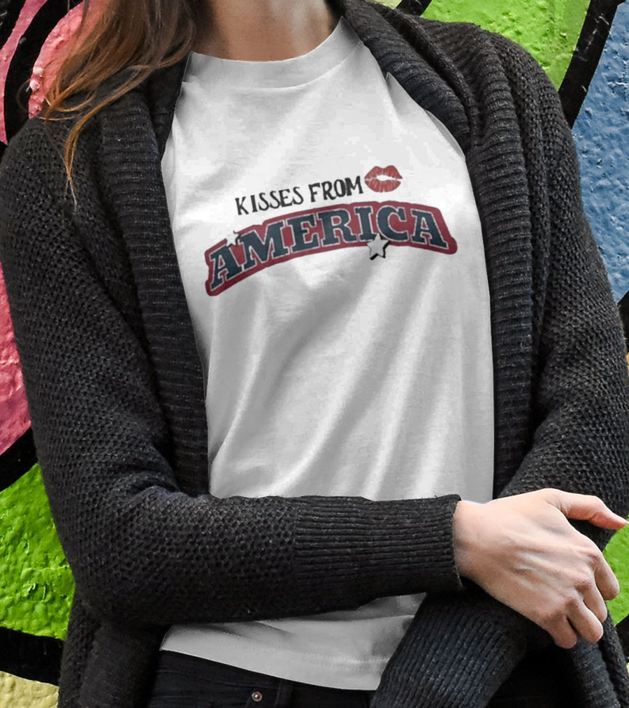 Kisses From America Lips Icon America Stars T-Shirt