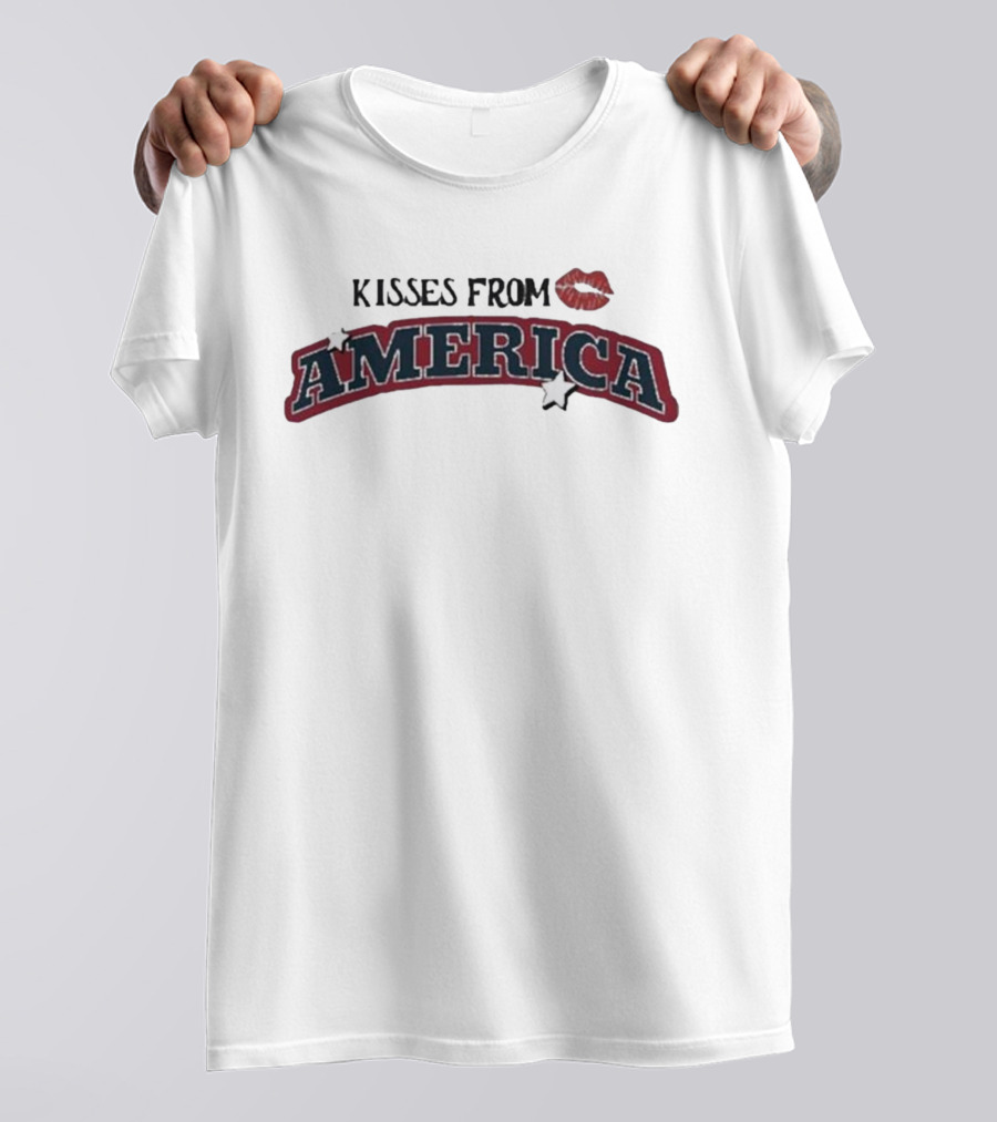 Kisses From America Lips Icon America Stars T-Shirt