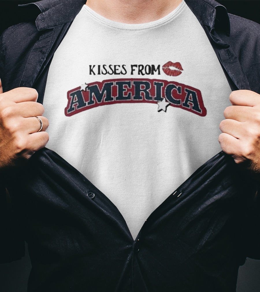 Kisses From America Lips Icon America Stars T-Shirt