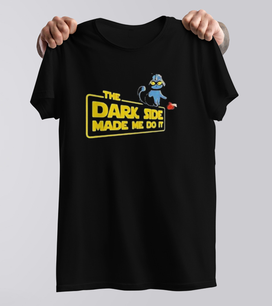 The Dark Side Made Me Do It Cat With Mask And Red Balloon T-Shirt