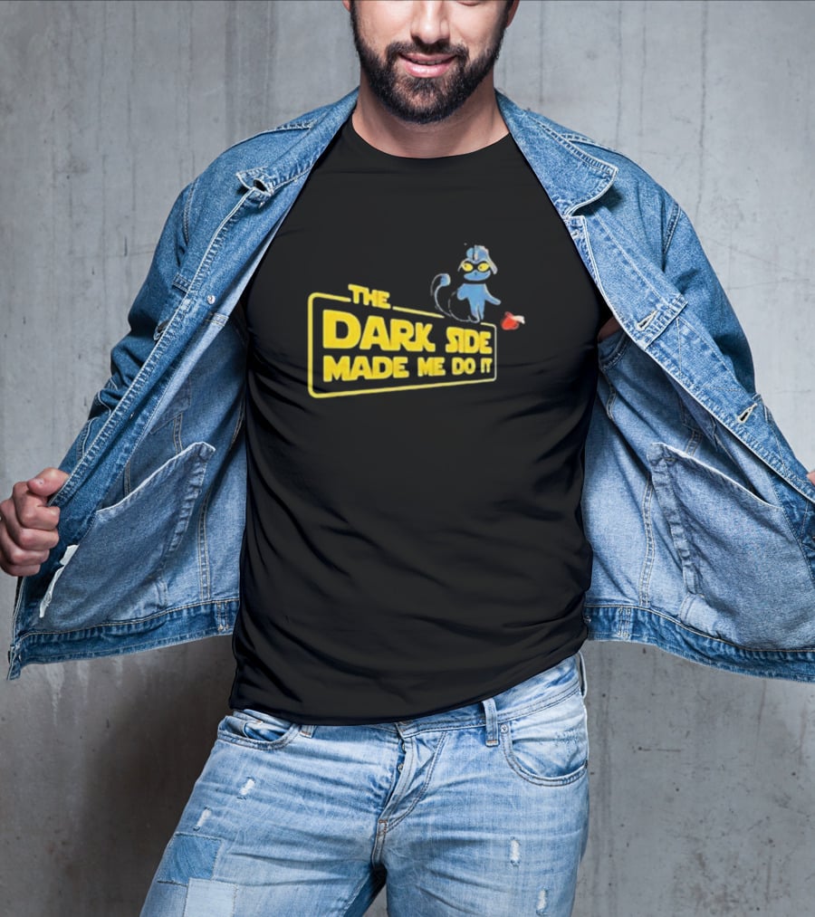 The Dark Side Made Me Do It Cat With Mask And Red Balloon T-Shirt