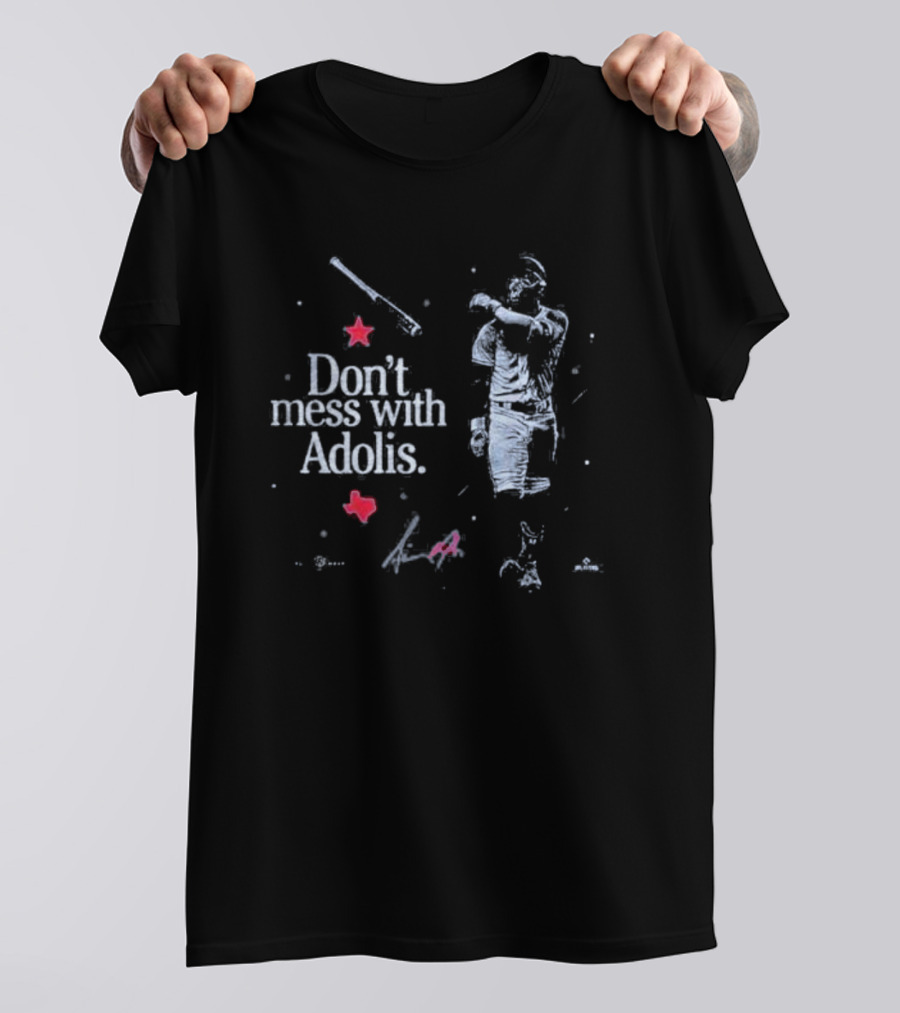 Don't Mess With Adolis Baseball Star Iconic Gesture With Red Star And Signature T-Shirt