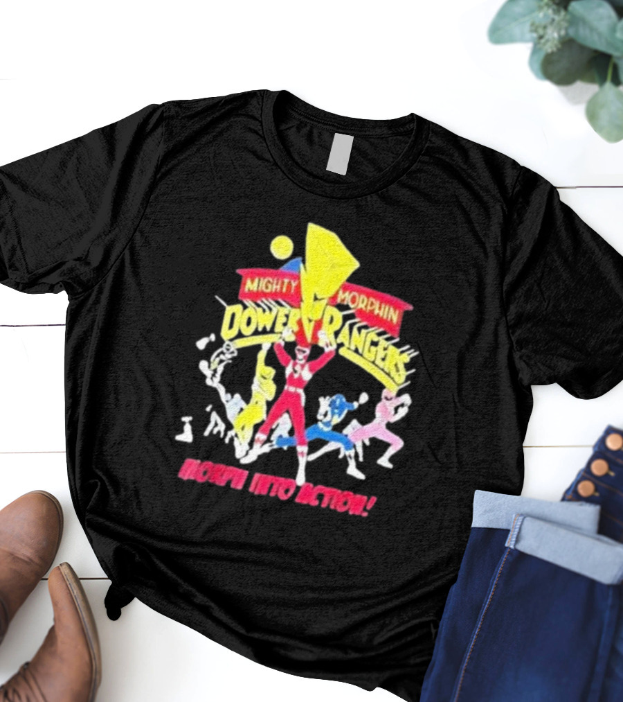 Mighty Morphin Power Rangers Morph Into Action T-Shirt