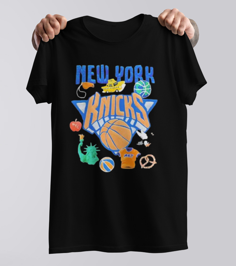 New York Knicks NBA Market Claymation NYC Basketball Iconic Symbols T-Shirt