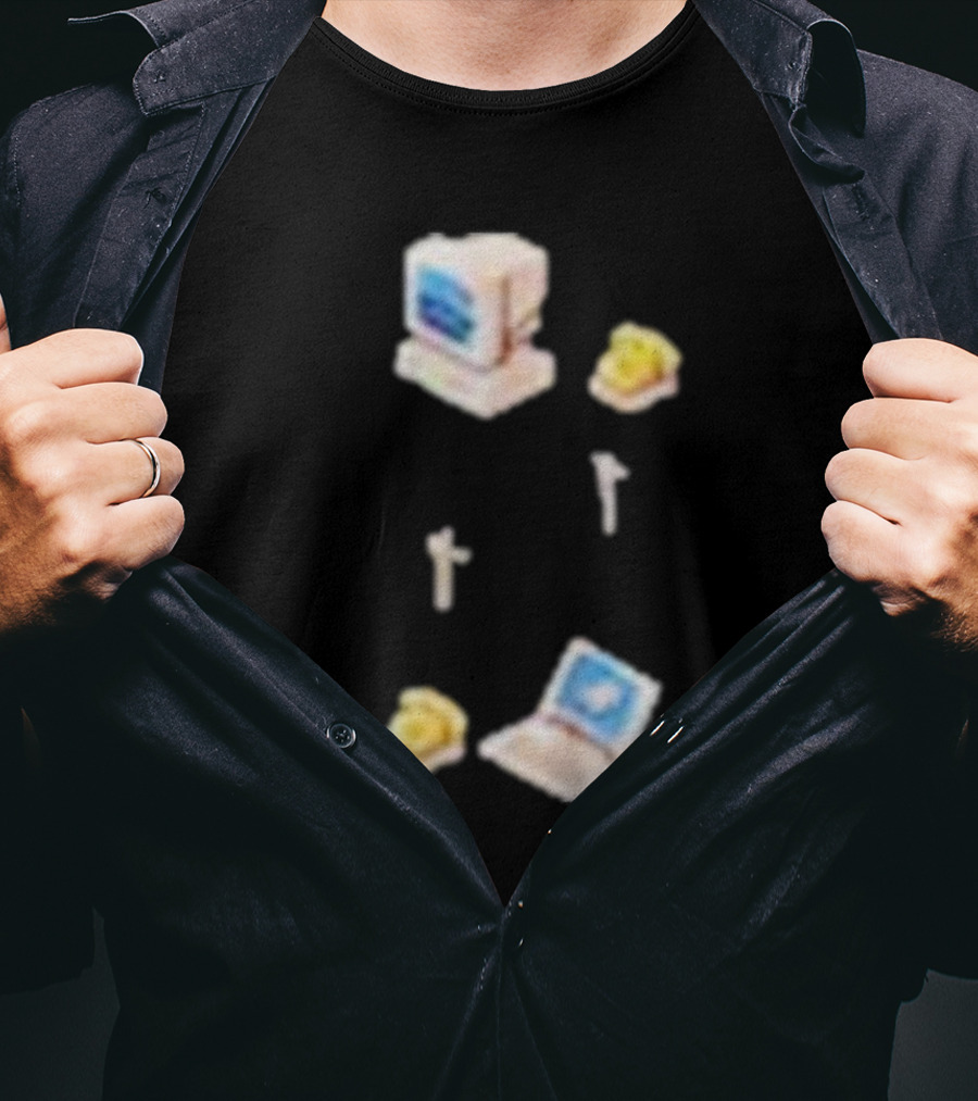 Wilbur’s Dial Up Vintage Computer And Classic Yellow Telephones Nostalgia T-Shirt