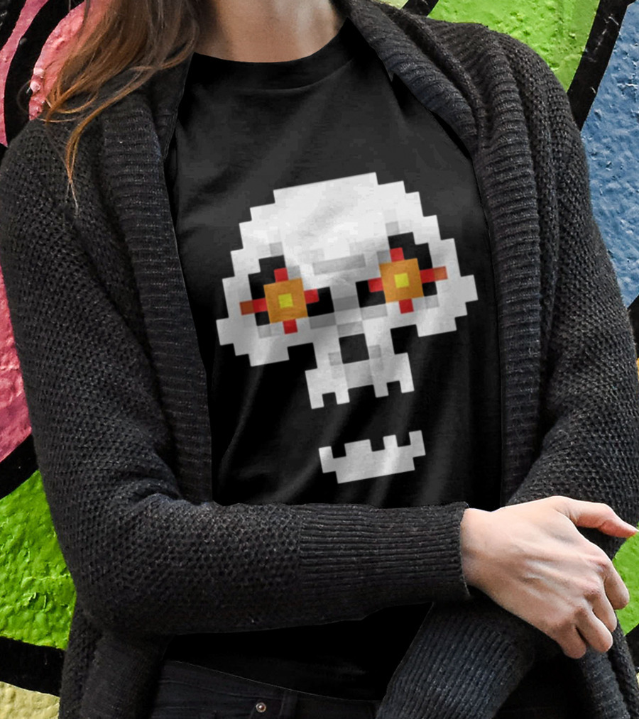 Crossing Skull Pixel T-Shirt