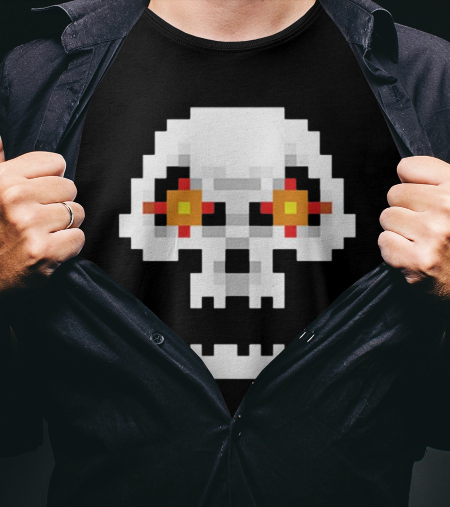 Crossing Skull Pixel T-Shirt