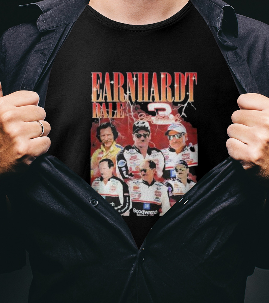Dale Earnhardt Number 3 Goodwrench Racing Bootleg Rap T-Shirt