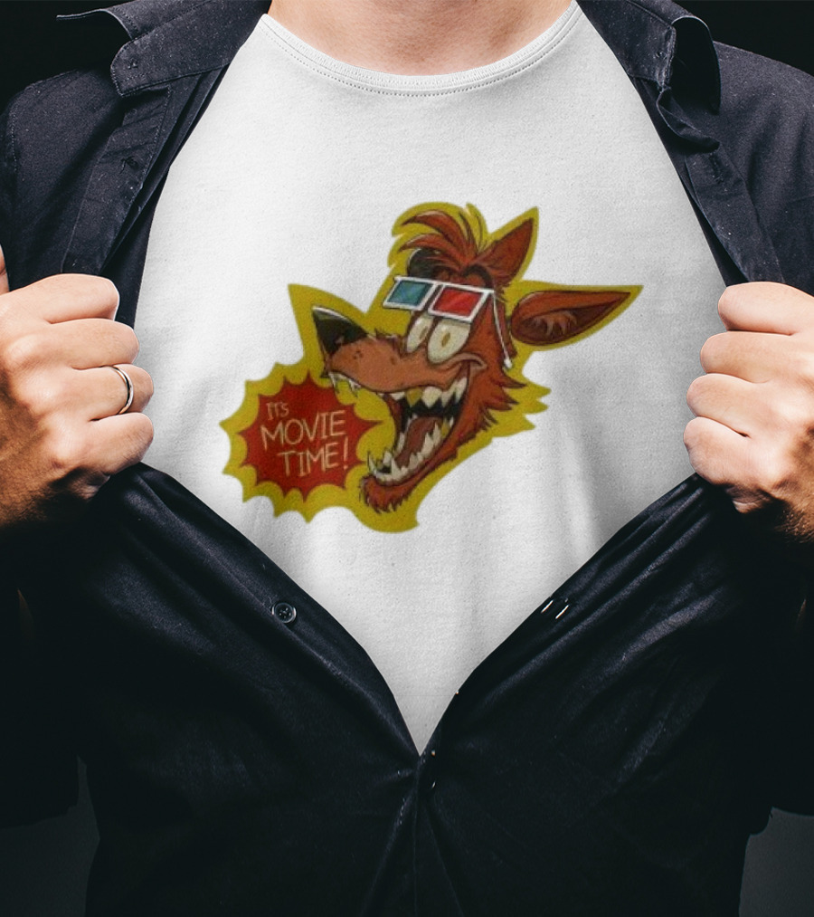 Five Nights At Freddy’s Foxy In 3D Glasses It's Movie Time T-Shirt