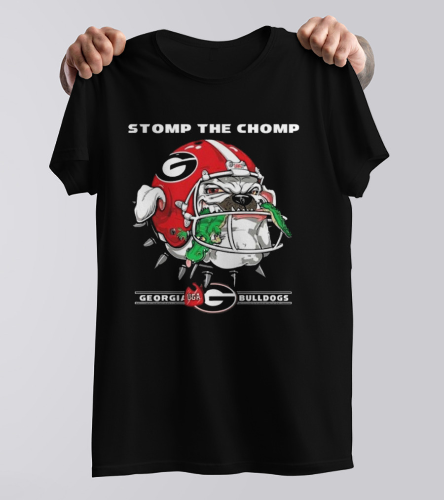 Stomp The Chomp Georgia UGA Bulldogs Helmet Gator T-Shirt