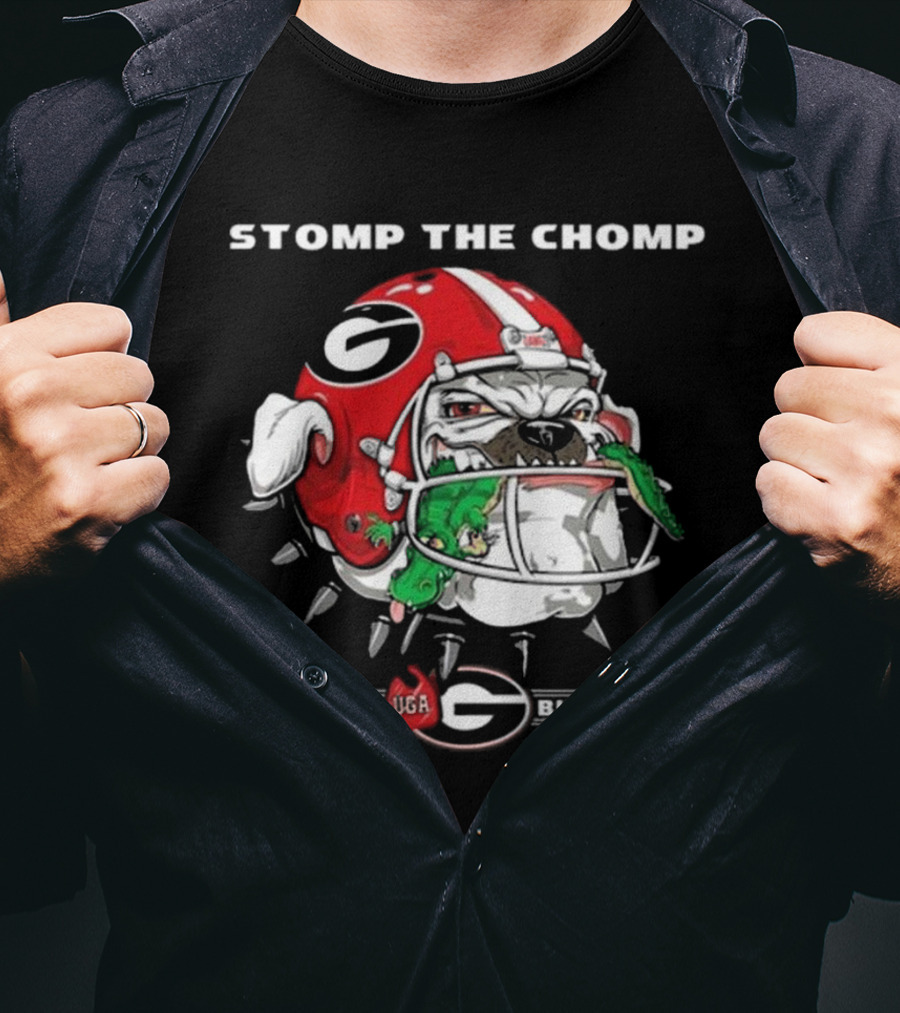 Stomp The Chomp Georgia UGA Bulldogs Helmet Gator T-Shirt