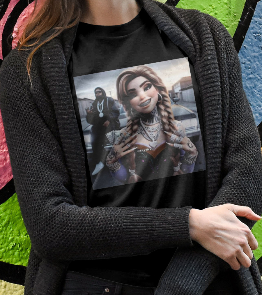 Anna Disney Grill Tattooed Street Style With Braids And Bling T-Shirt