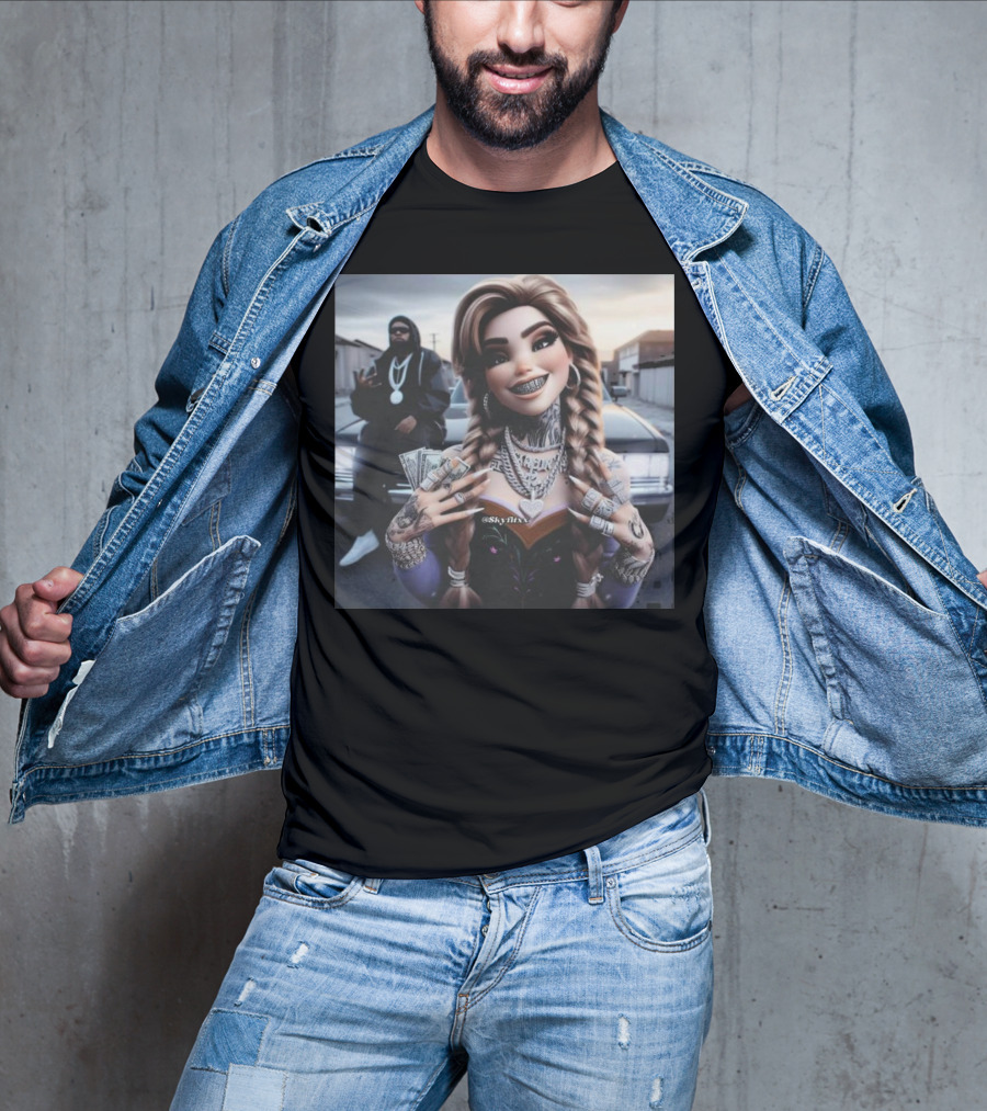 Anna Disney Grill Tattooed Street Style With Braids And Bling T-Shirt