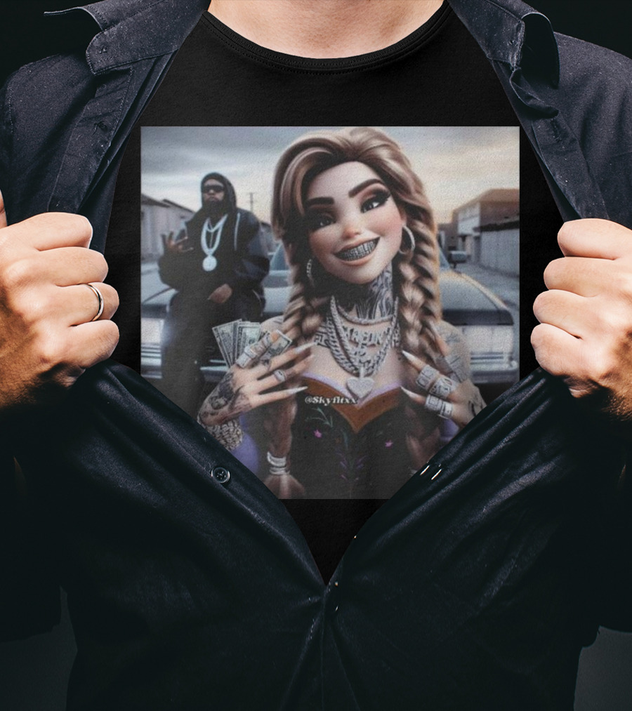 Anna Disney Grill Tattooed Street Style With Braids And Bling T-Shirt