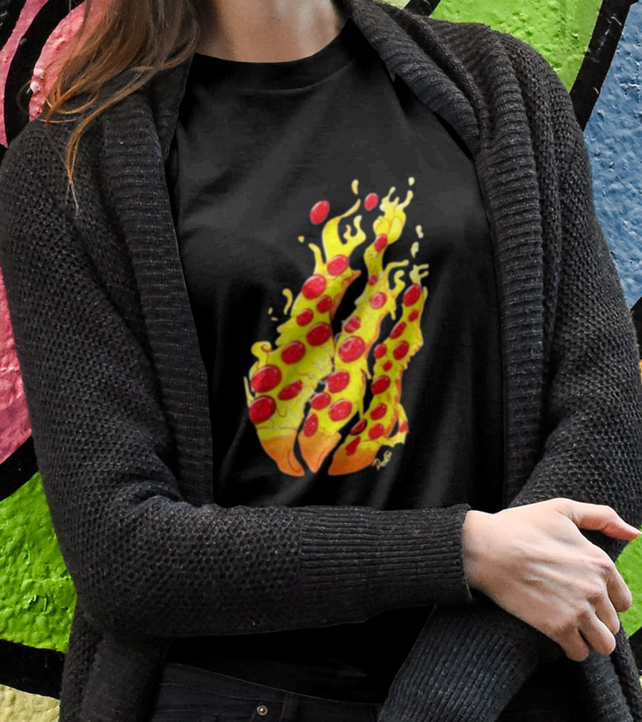 Preston Stylez Fire Pizza Flaming Pepperoni Blaze T-Shirt