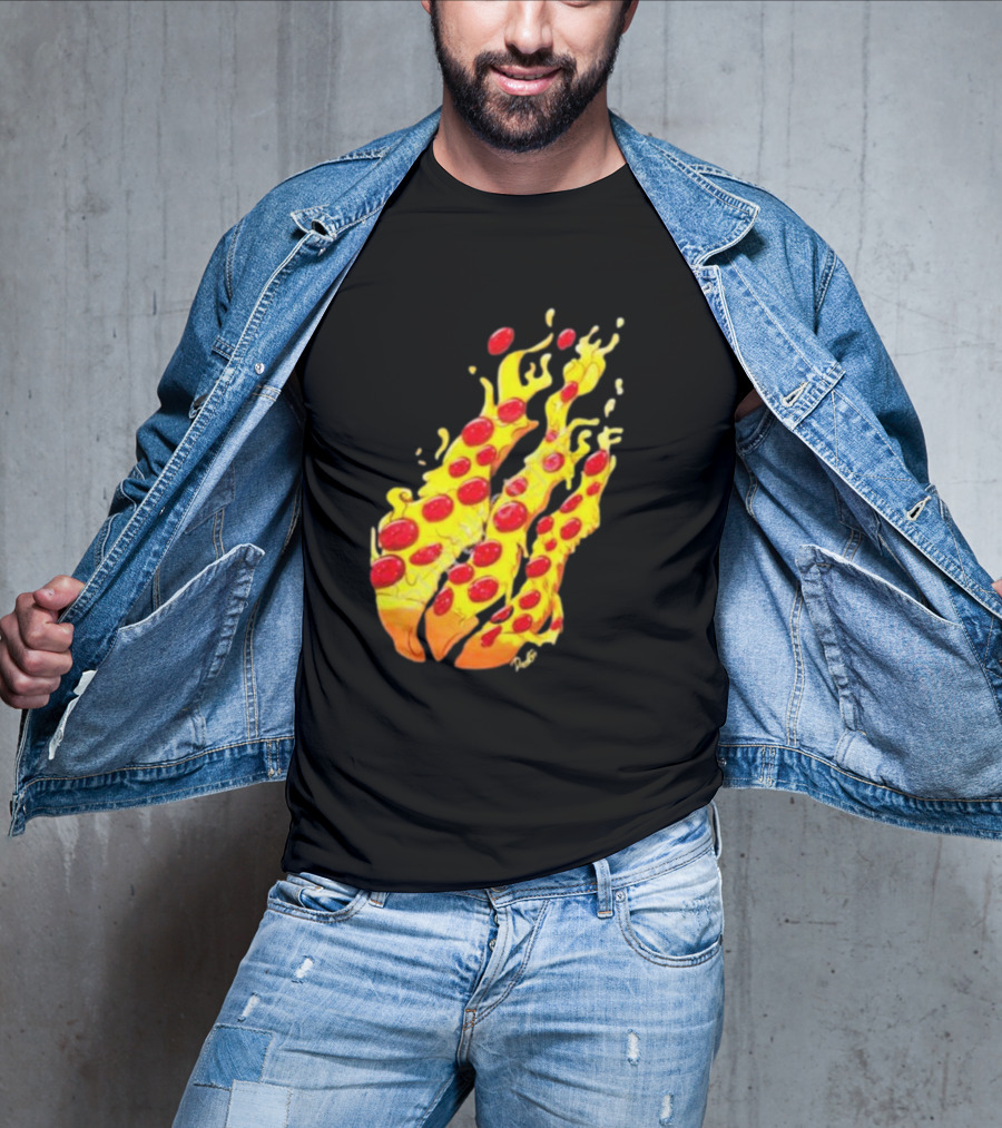 Preston Stylez Fire Pizza Flaming Pepperoni Blaze T-Shirt