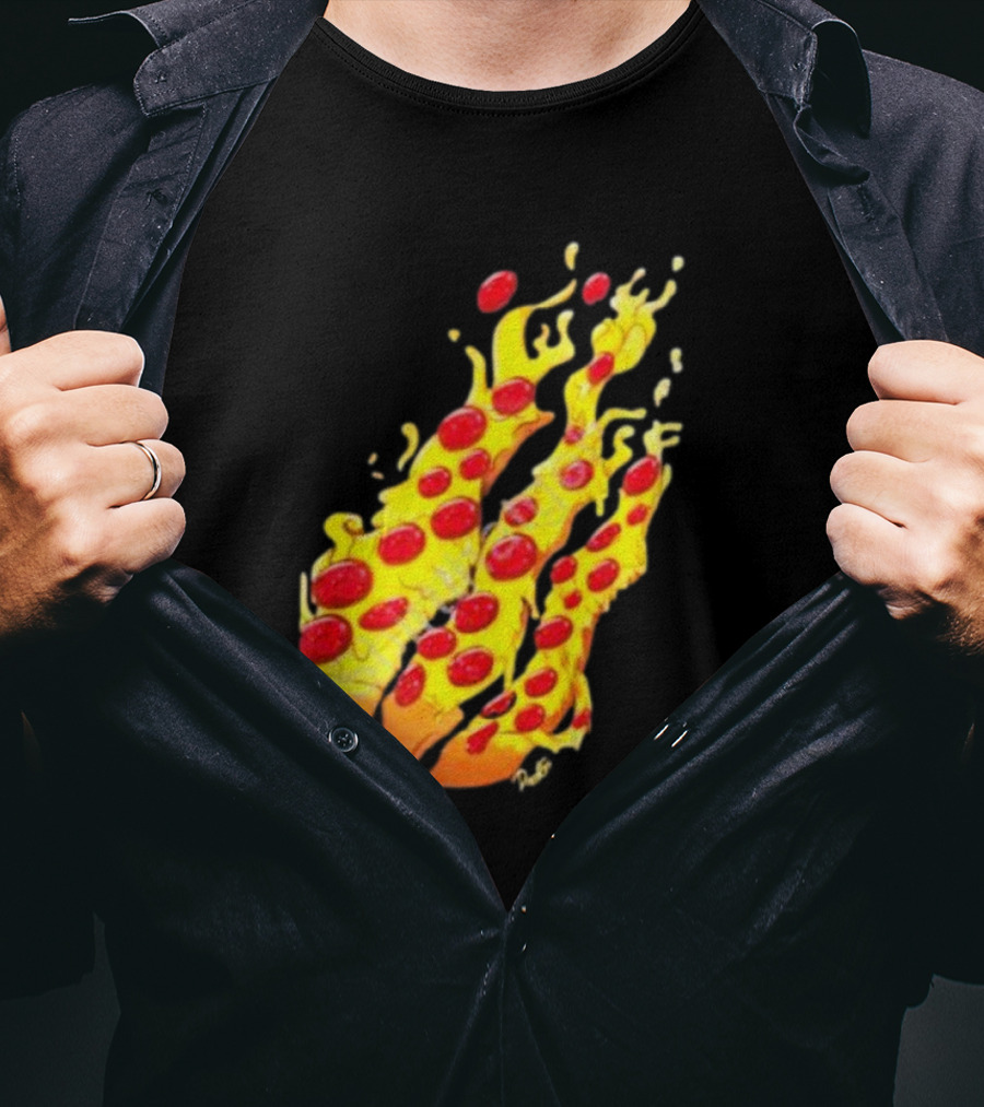 Preston Stylez Fire Pizza Flaming Pepperoni Blaze T-Shirt