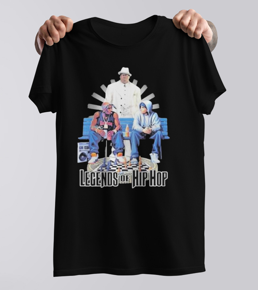 The Eminem Show Legends Of Hip Hop Bench Chess Game Boombox Trio T-Shirt