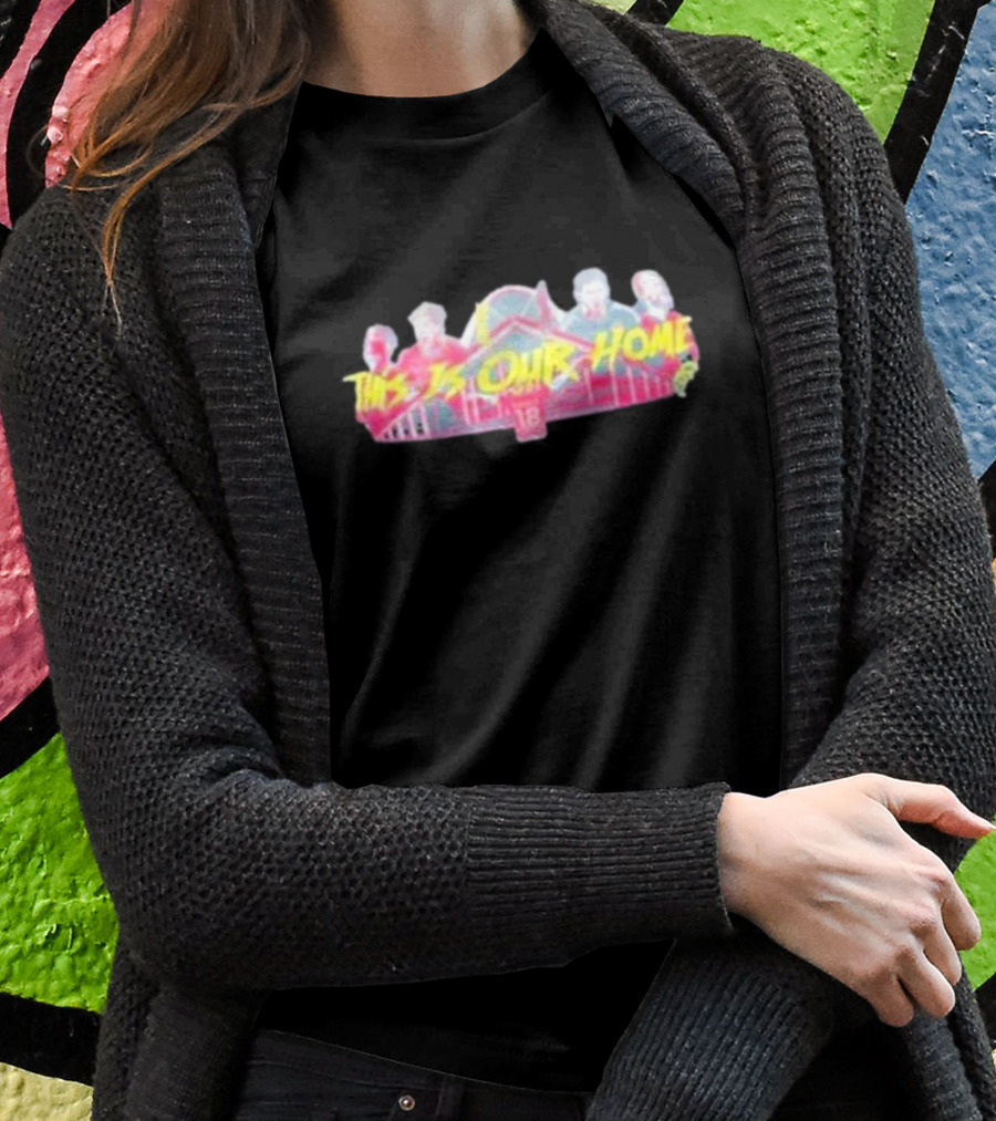 This Is Our Home Baseball Themed Design With Iconic Bridge And Figures T-Shirt