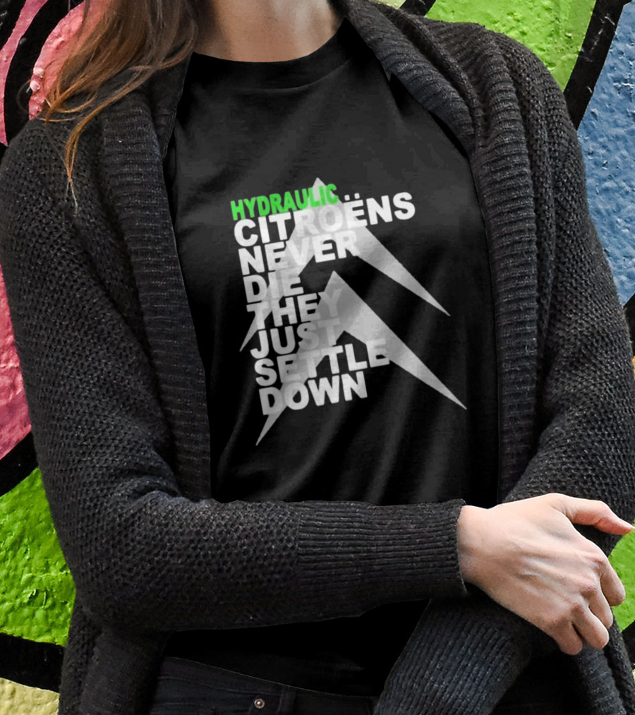 Hydraulic Citroens Never Die They Just Settle Down Chevrons T-Shirt