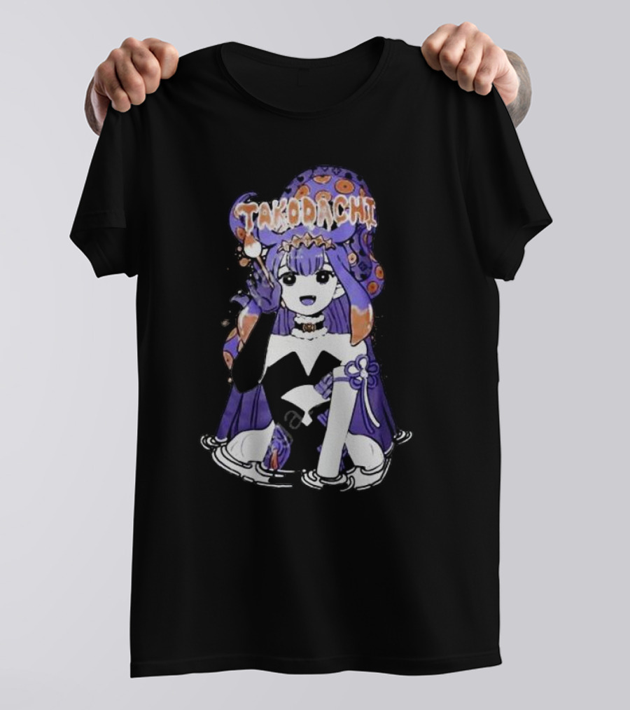 Takodachi Anime-Inspired Character With Purple And Orange Accents T-Shirt