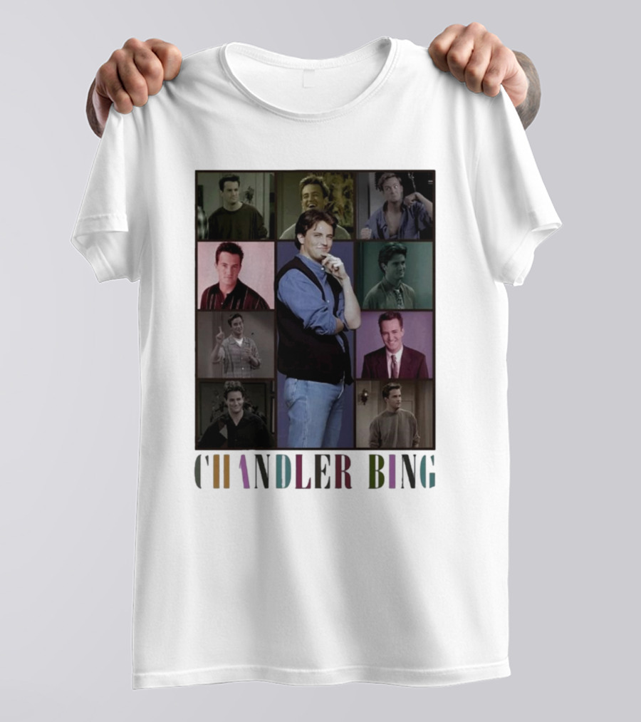 Retro Chandler Bing 90s Sweater Matthew Perry Collage T-Shirt