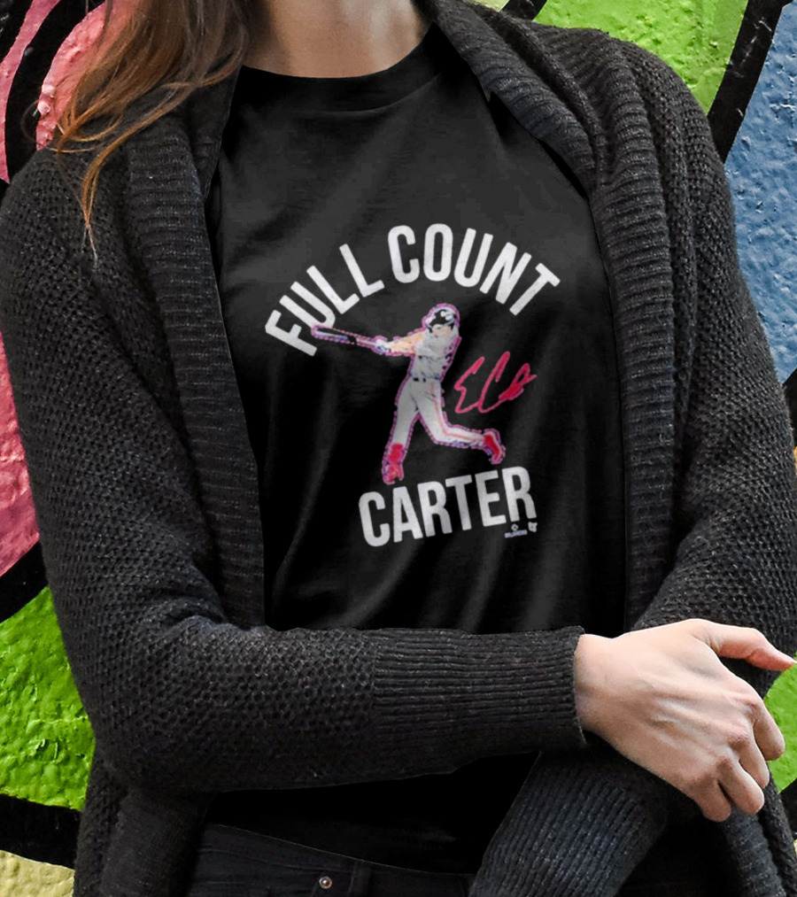 Full Count Carter Breakingt Evan Carter Baseball Player Signature T-Shirt