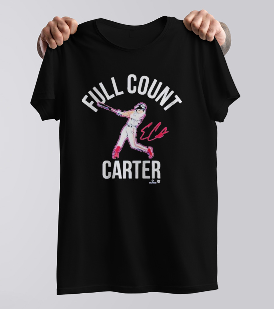 Full Count Carter Breakingt Evan Carter Baseball Player Signature T-Shirt