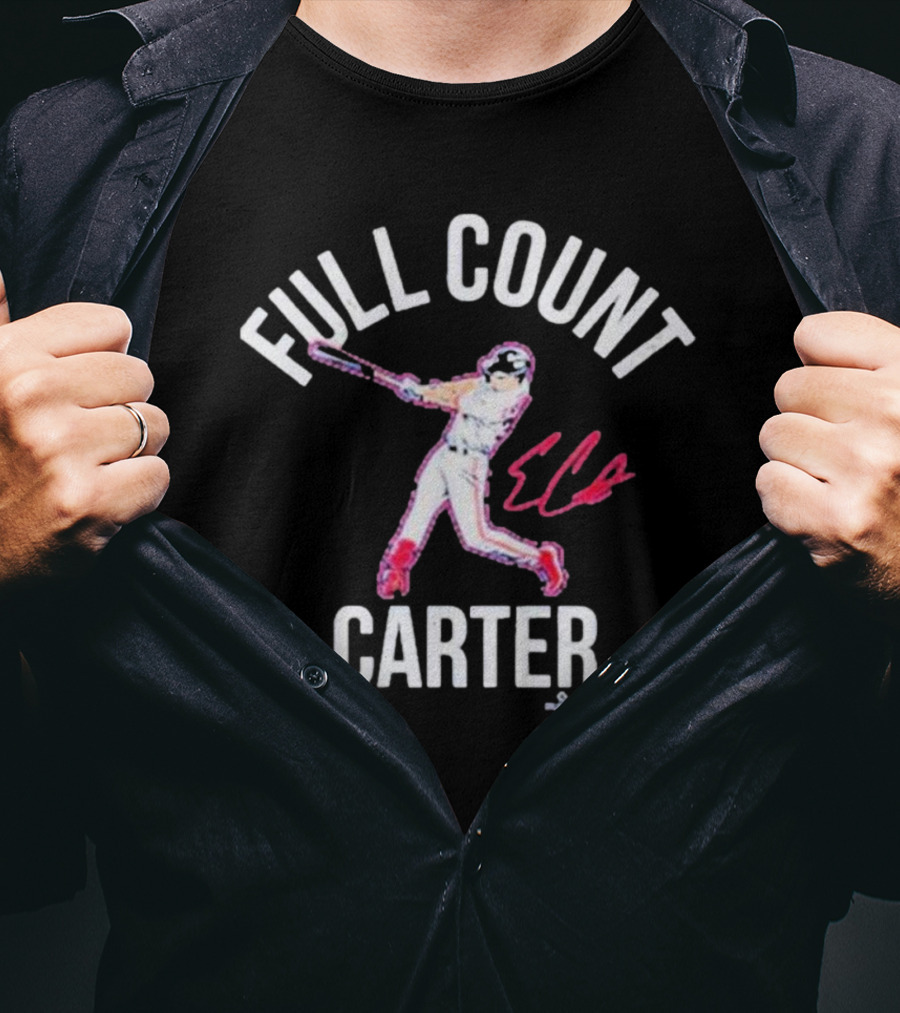 Full Count Carter Breakingt Evan Carter Baseball Player Signature T-Shirt