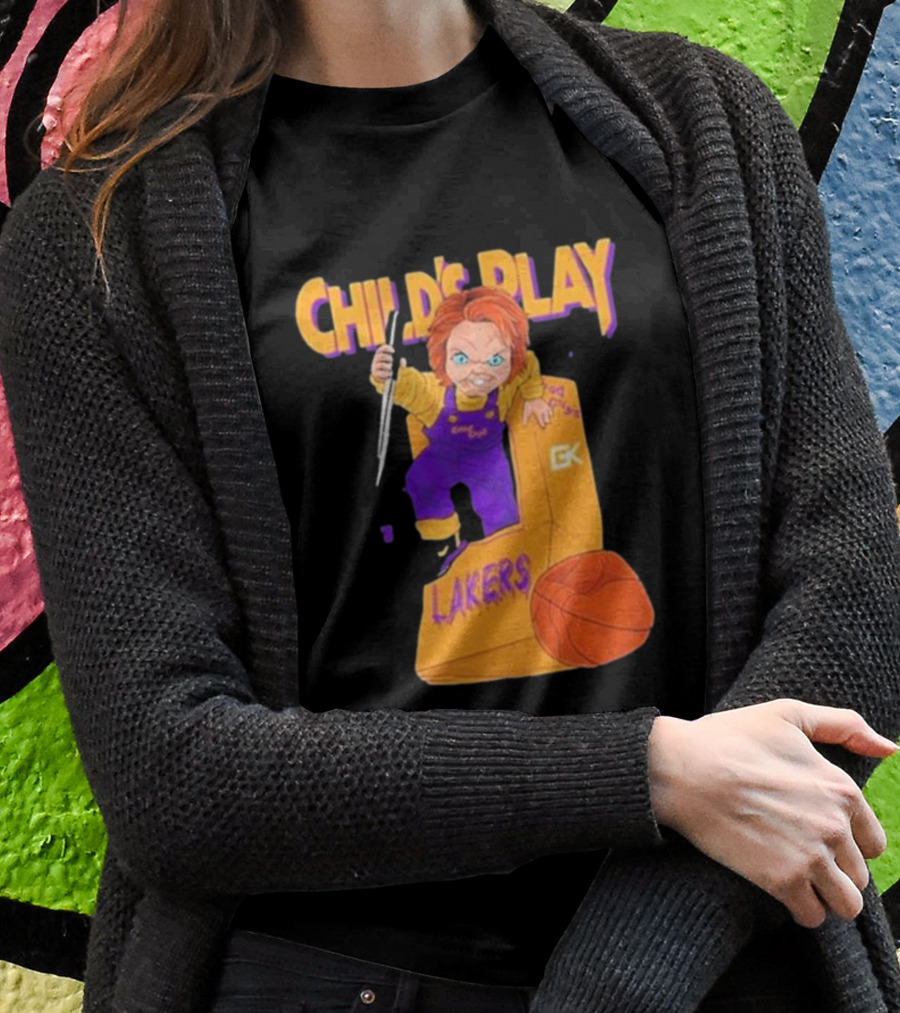 Child's Play Los Angeles Lakers Chucky Basketball Box T-Shirt