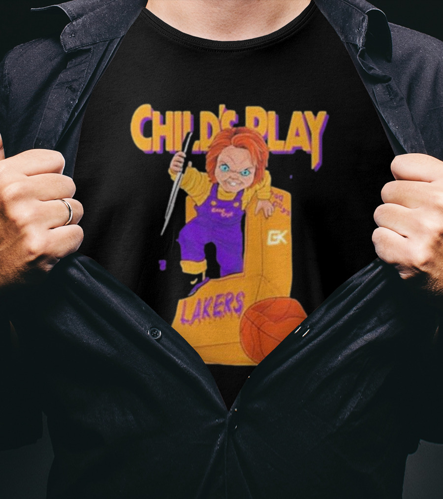 Child's Play Los Angeles Lakers Chucky Basketball Box T-Shirt