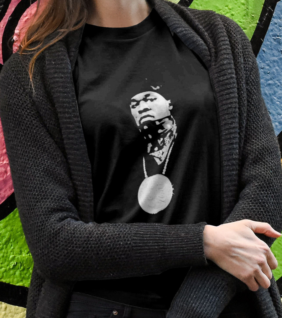 Drake Ibashar Bandana Portrait With Large Medal Necklace T-Shirt