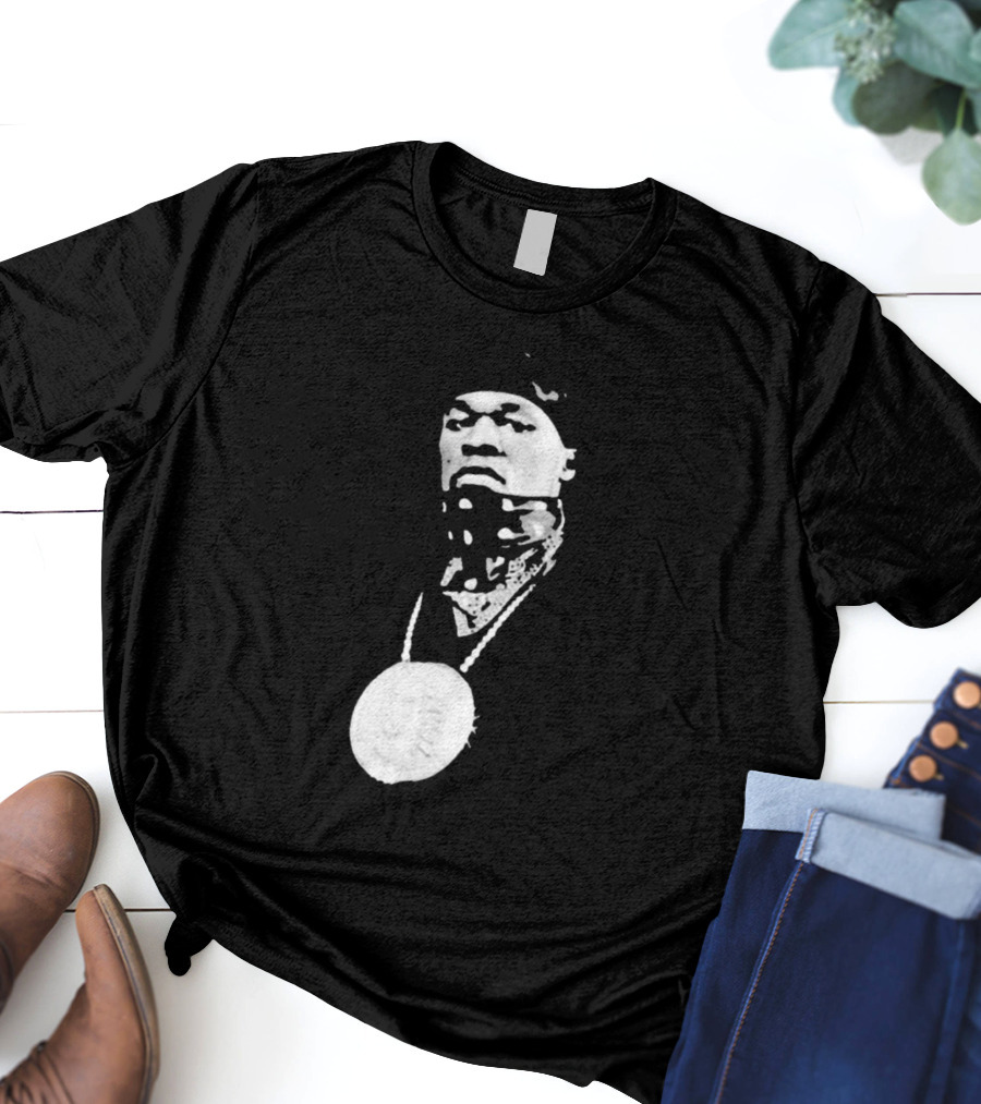 Drake Ibashar Bandana Portrait With Large Medal Necklace T-Shirt